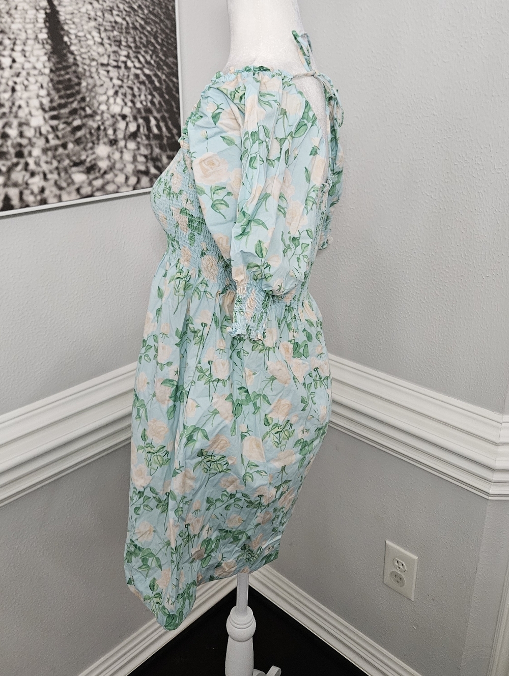 Hill House Athena Nap Dress in "Blue Roses Poplin" size small NWOT - Picture 9 of 12